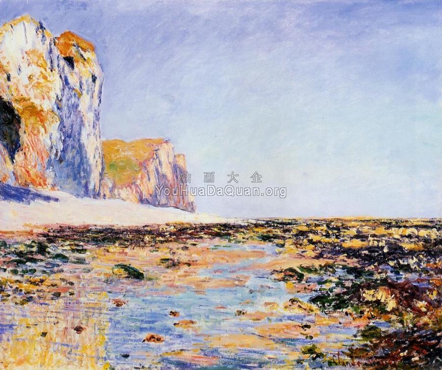 Beach and Cliffs at Pourville, Morning Effect - 克劳德·莫奈